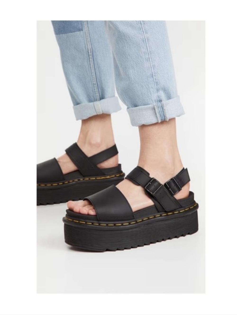 Women's Dr. Martens Voss Quad Platform Sandals Excellent Condition Size EU 37 US - Picture 2 of 2